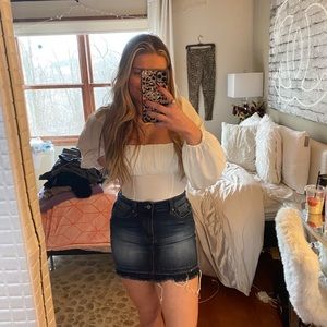 Kancan Medium Wash Jean Skirt